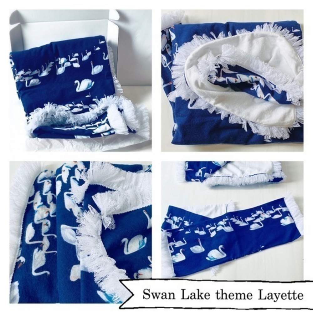 🦢Swan Lake🦢Handmade baby Layette set nwt‎